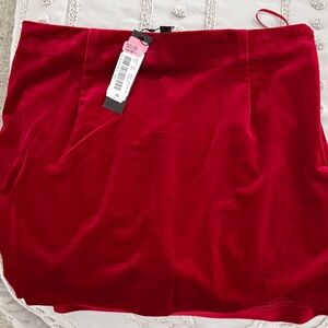 Red Velvet Skirt ( New)